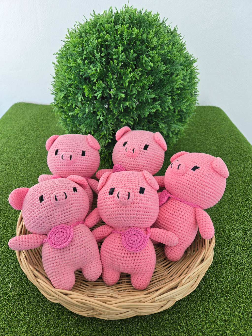 Handmade Crochet Pig Plush – Kawaii Amigurumi Toy
