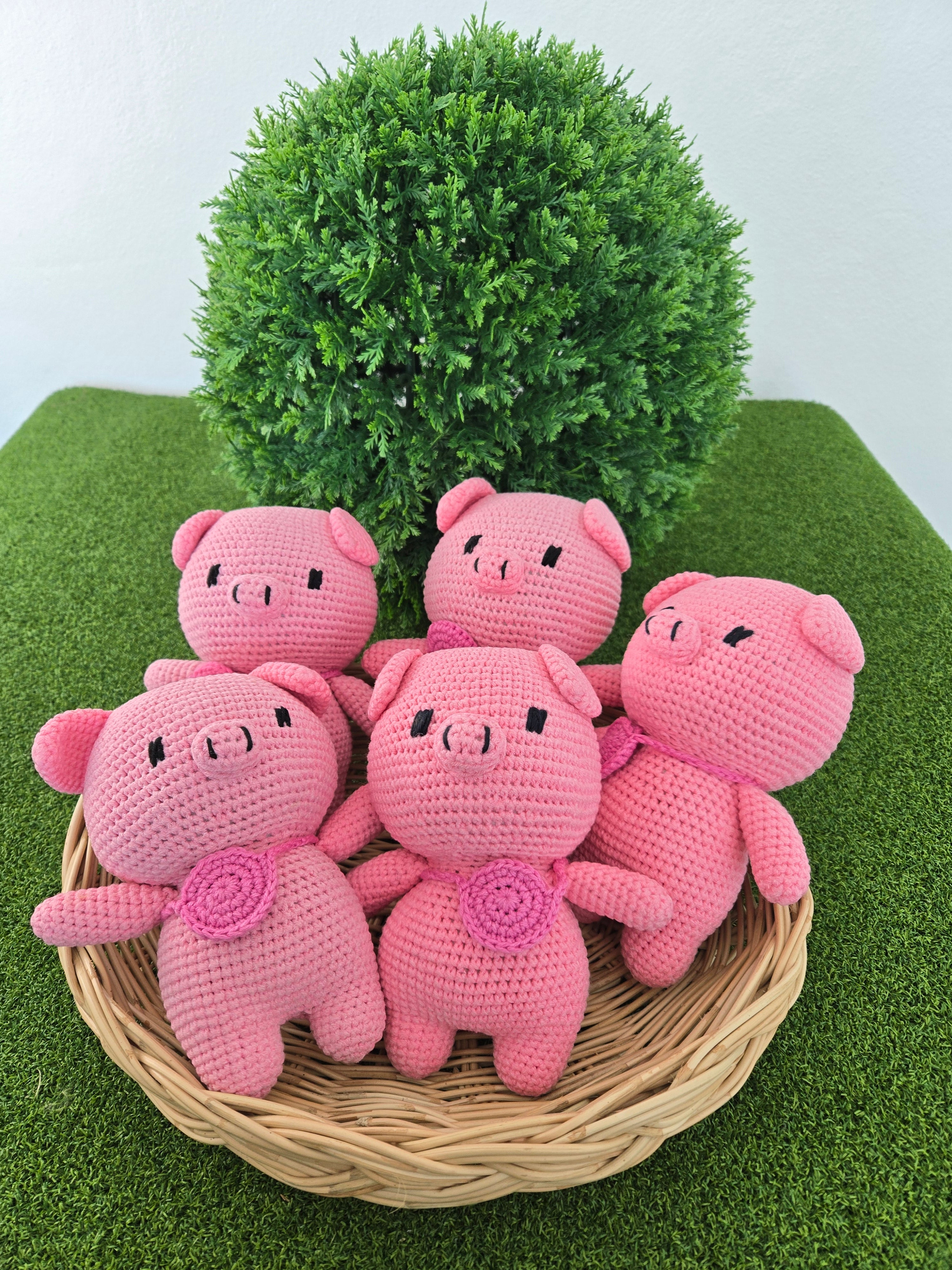 Handmade Crochet Pig Plush – Kawaii Amigurumi Toy