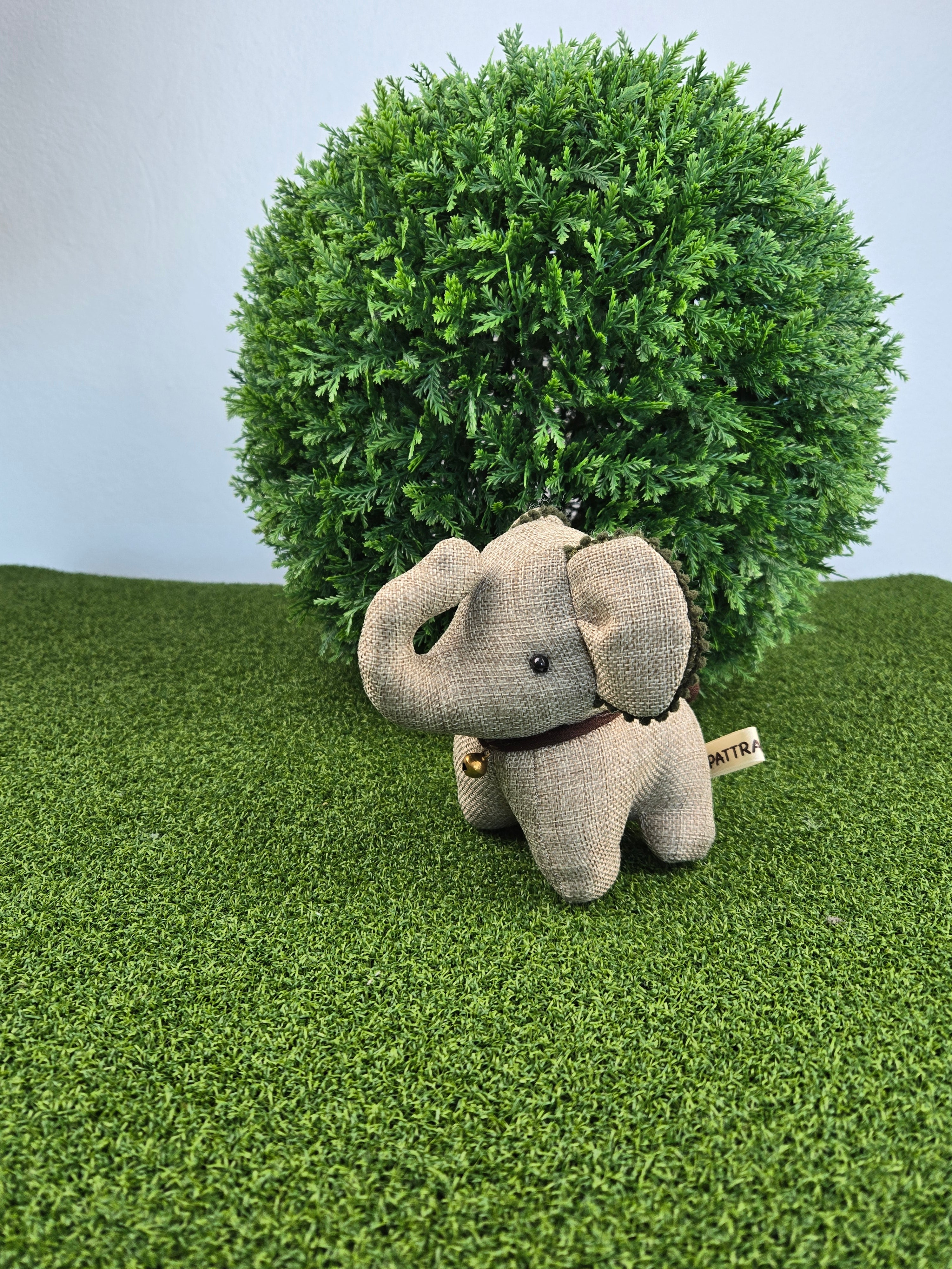 Hemp Small Elephant Stuffed Toy Handmade Decor