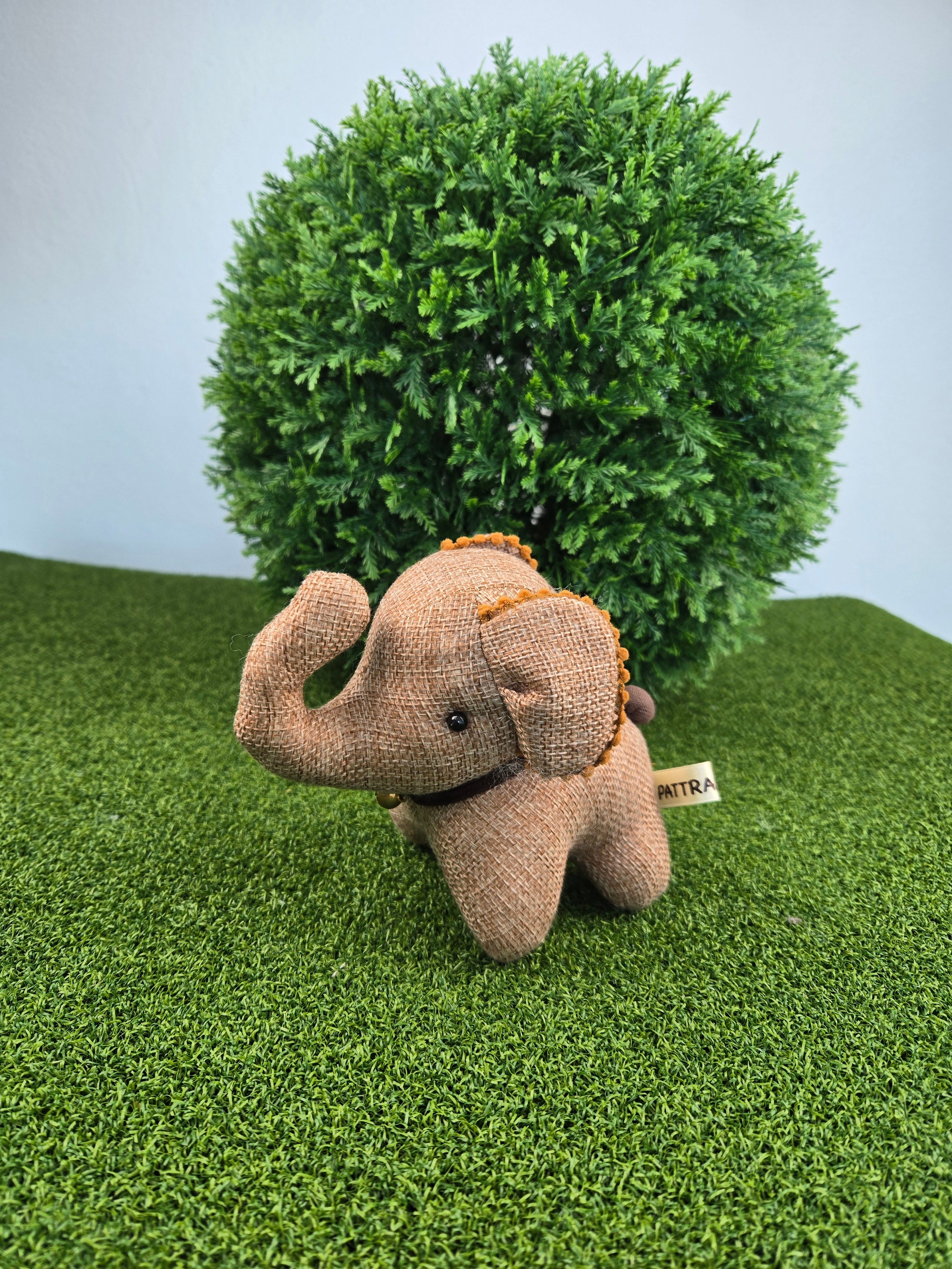 Hemp Small Elephant Stuffed Toy Handmade Decor
