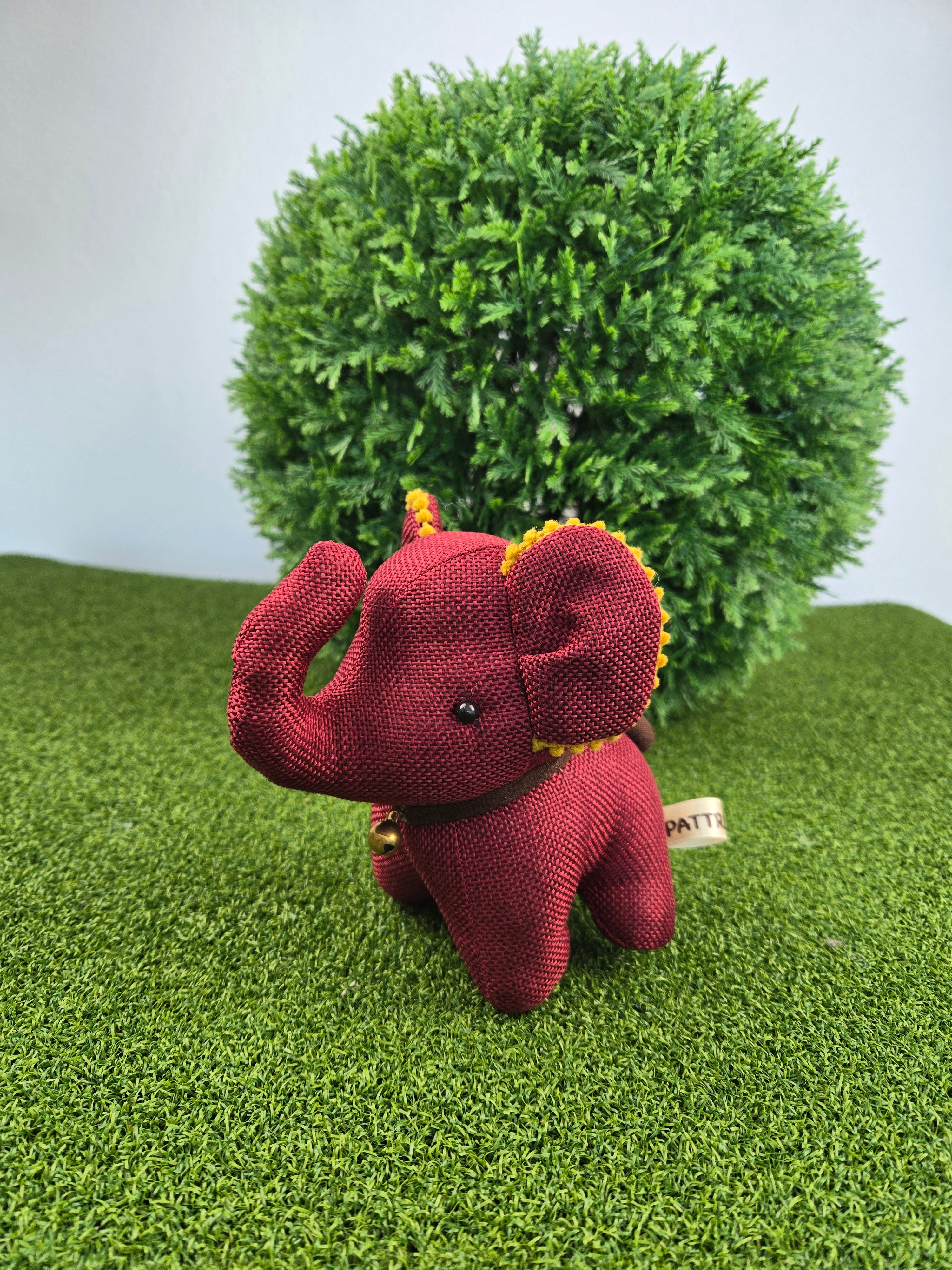Hemp Small Elephant Stuffed Toy Handmade Decor