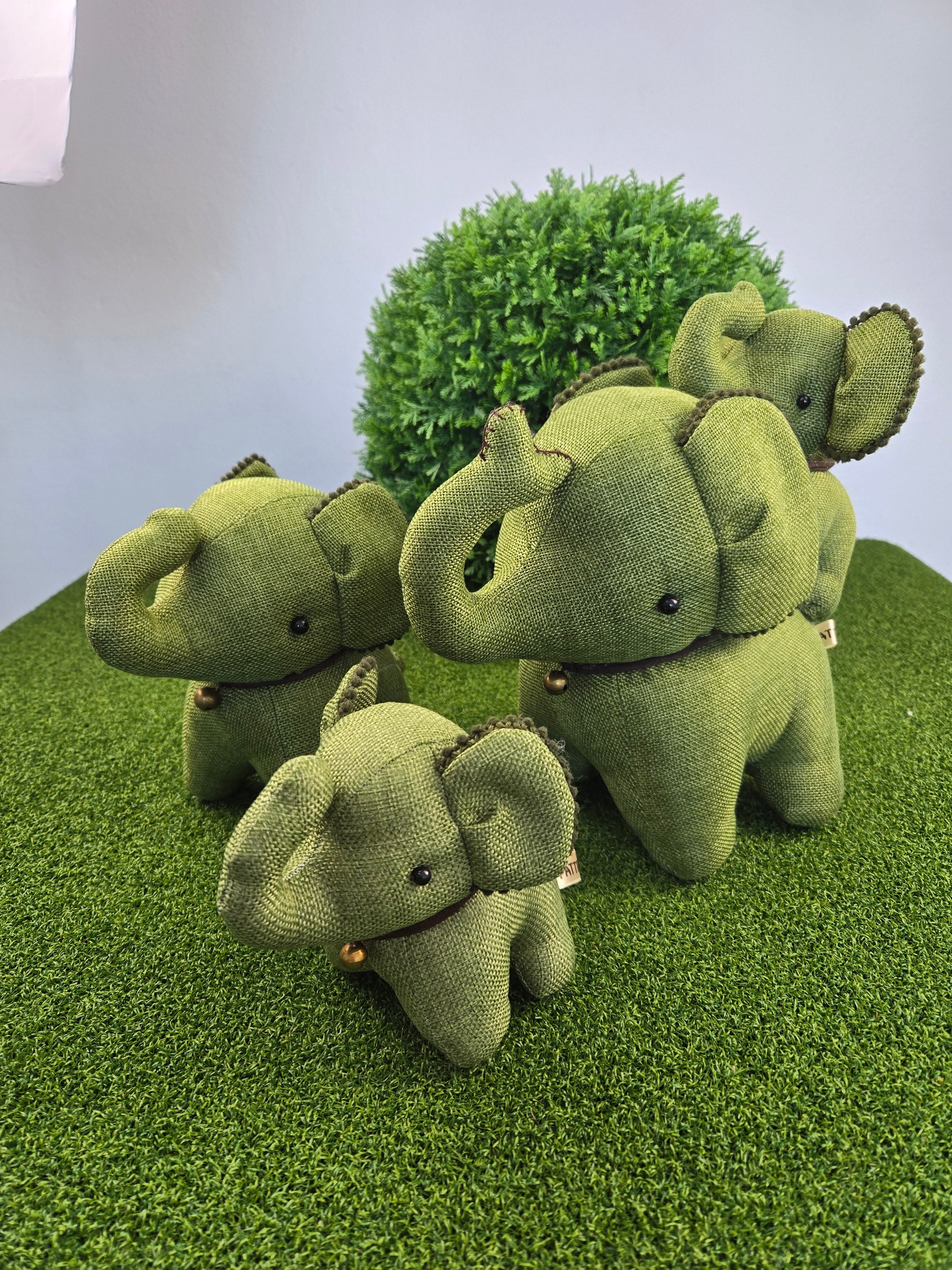 Hemp Small Elephant Stuffed Toy Handmade Decor