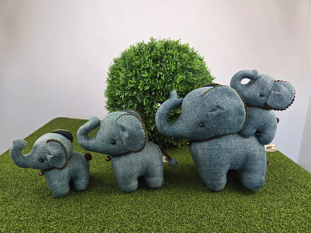 Hemp Elephant with baby detail Stuffed Toy Handmade Decor