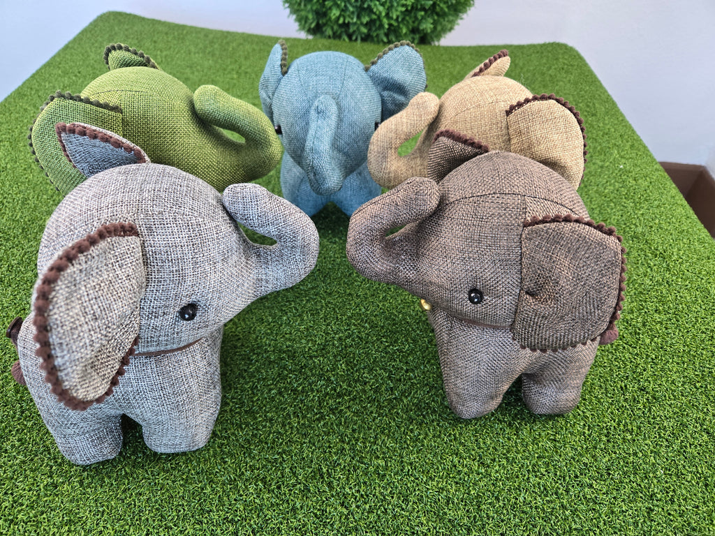 Hemp Medium Elephant Stuffed Toy Handmade Decor