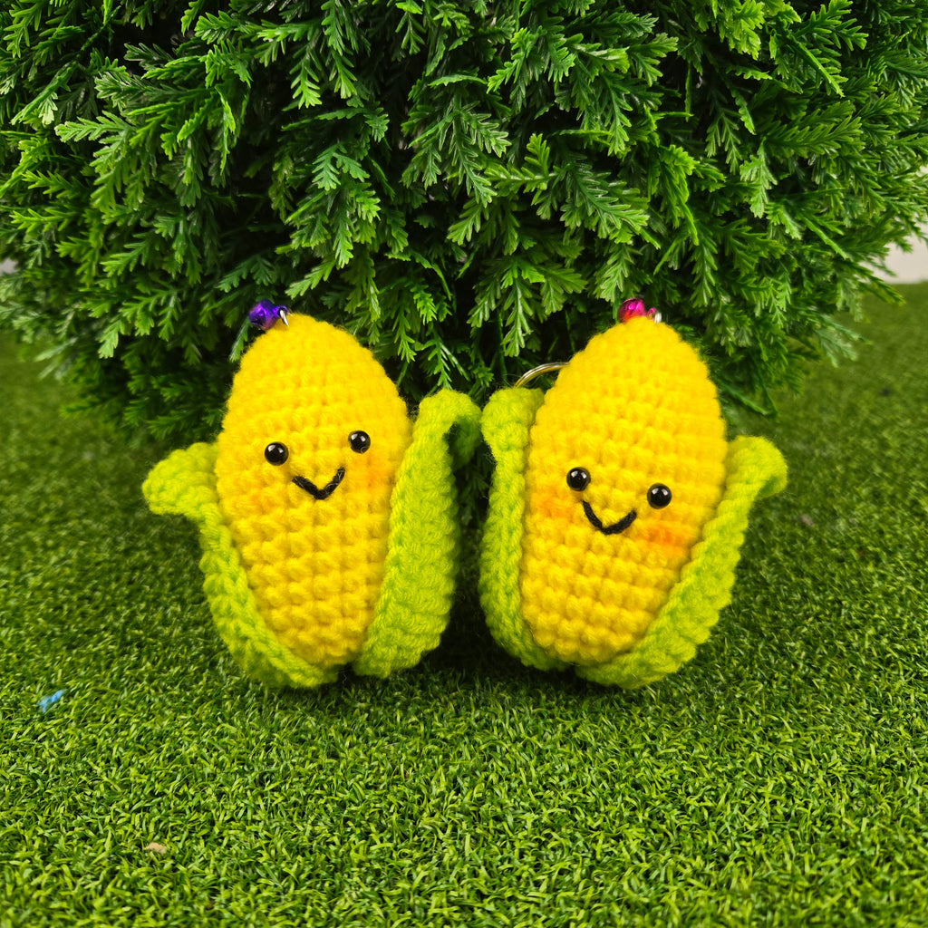Crochet Corn Keychain Cute Handmade Plush